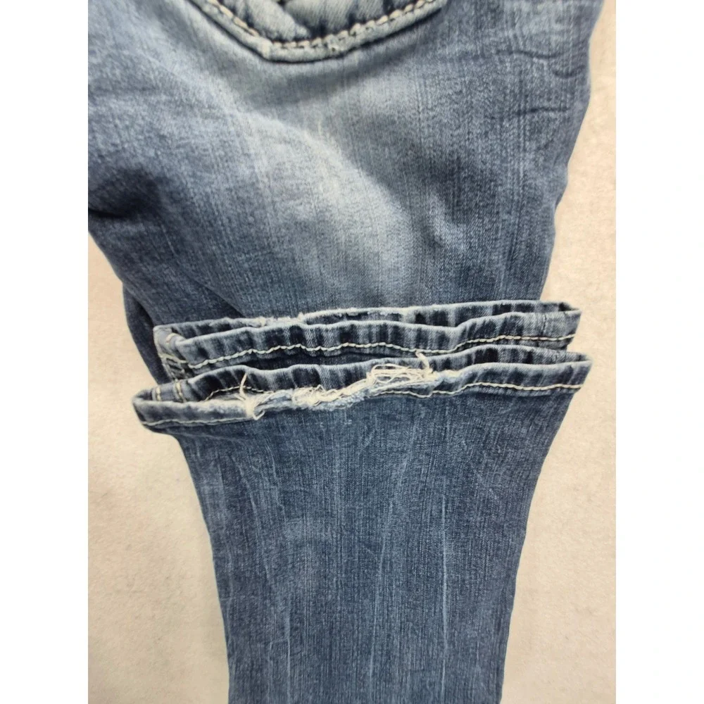 Miss Me Bootcut Jeans Women's 25x29 Medium Wash Blue Embellished